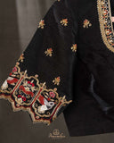 Classic Black blouse with royal gold detailing