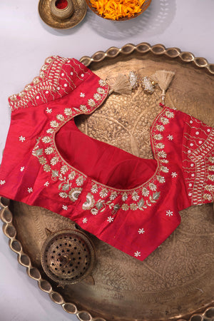 Bandini gharchola on gaji silk in hues of peach and pink