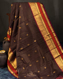Vintage Kanjeevaram in a lovely brown and red combo