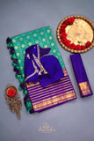 Pure Kanjeevaram saree in green & purple