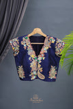 A designer blouse that’s Pure Art -  Navy Blue