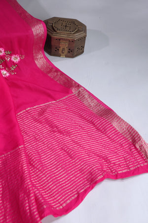 Soft Silk Saree in pink at a budget friendly price