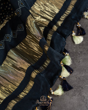 Modal Satin saree with kalamkari print