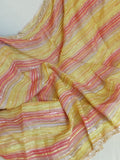 Multi colored pink hued Georgette saree with sequins border