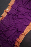 Mysore crepe silk saree in a lovely color combo of purple and peach