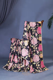 A Breathtaking Black Crepe saree - Festive Glamor