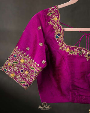 Bold and rich magenta work blouse