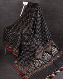 Black Banarasi Silk Saree Saree with Ektara Weave