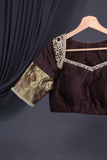 Kanjeevaram saree in the most trending color - dark brown