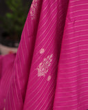 Kanchipattu saree in the most beautiful festive colors of hot pink and green