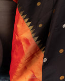 Black Gadwal saree with tissue border and pallu