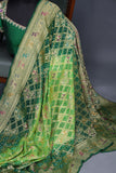 Bandini Georgette saree in hues of green