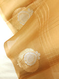 Organza saree in golden hue wit a beautiful blouse