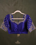 Royal Blue Blouse with beautiful zardosi work