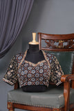 Black Ajrak blouse with intricately designed handwork