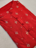 Beautiful Red chanderi silk kurta with silver Zari buttas