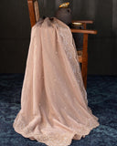 Brocade tissue georgette sarees with intricately embroidered border