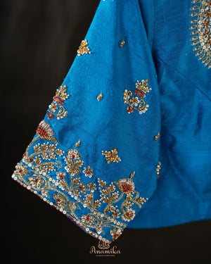 Ananda Blue blouse with intricately designed hand work