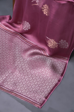 Mashru crepe silk saree in pink