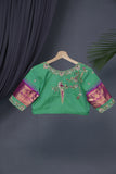 Ponduru Jamdaani in aqua green shade