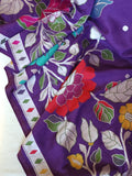 Tusser georgette saree in purple with all over floral weave and paired with pure paithani blouse
