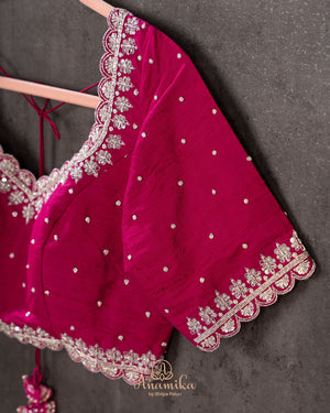 Paithani Tusser Georgette in a new shade of purplish pink