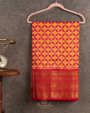 Orange Twill Silk Saree with a beautiful kanchi border