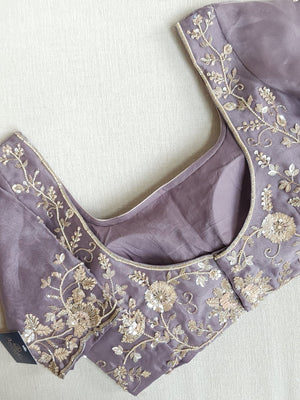 Soft organza saree with all over sequins embroidery