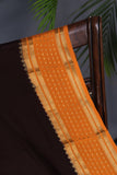 Mysore crepe silk saree in a lovely brown and light orange combo