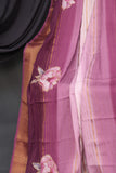 Pure mysore crepe silk saree with floral appliq work