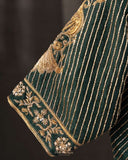 Dark Bottle Green blouse with all over cutdana work