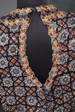 Black Ajrak blouse with intricately designed handwork