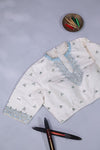 Elegant Crush Tissue saree in pastel blue with a stunning mirror work blouse