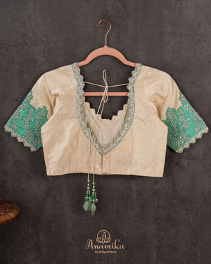 Banarasi Silk Saree in a lovely pastel aqua green shade