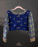 A beautiful blue saree - Bandini Crepe with Patola