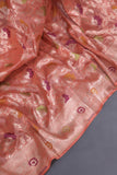 Beautiful Banarasi Silk Saree in peach and green combo