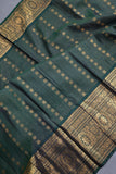 Elegant Gadwal Kanchi saree in beautiful emerald green shade