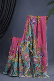 Hand painted kalamkari organza saree
