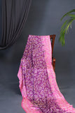 Pure Bandini saree on gaji silk with chikankari pallu