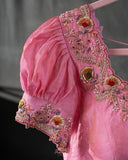 Blush pink Designer Blouse with puffed sleeves