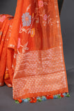 Organza Silk Saree in orange