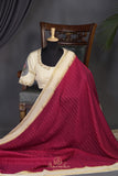 Stunning mysore crepe silk saree in magenta