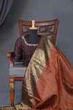 Kanjeevaram Saree in Plum with burnt orange combo