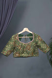 Heritage Green Ajrak Designer Blouse