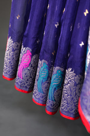 Chanderi silk saree in a stunning royal blue hue