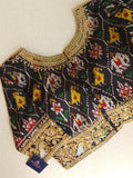 Black Patola blouse with beautifully designed zardosi work