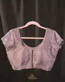 Brocade tissue georgette sarees with intricately embroidered border