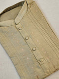 Beige chanderi silk kurta with beautiful and delicate Zari embroidery