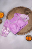 A beautiful vintage styled Gadwal in a unique black and lavender shade.