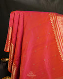Kanchi soft silk saree in peach pink